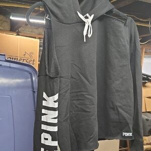 PINK Victoria's Secret Black Hoodie Sweater